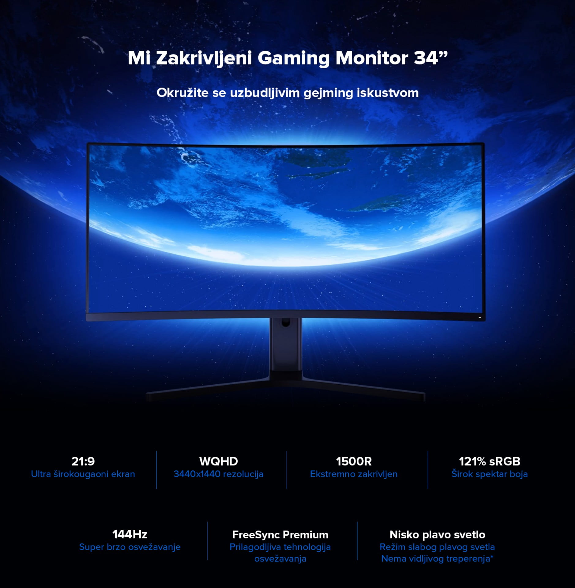 Mi Zakrivljeni Gaming monitor 34”
